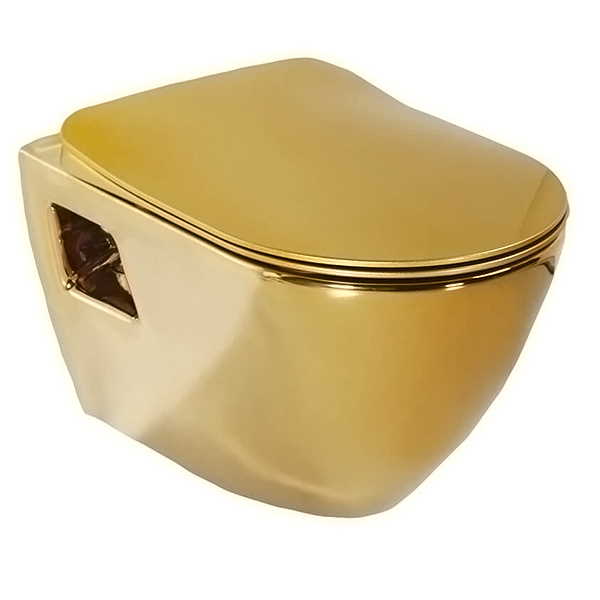 SANDY Wall Hung Toilet with Seat Cover Gold SP1181